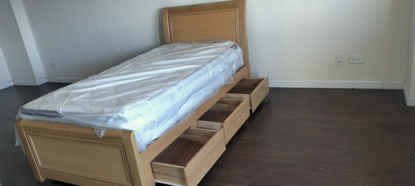 Twin Bed Frame with Mattress and Storage Drawers - photo 2
