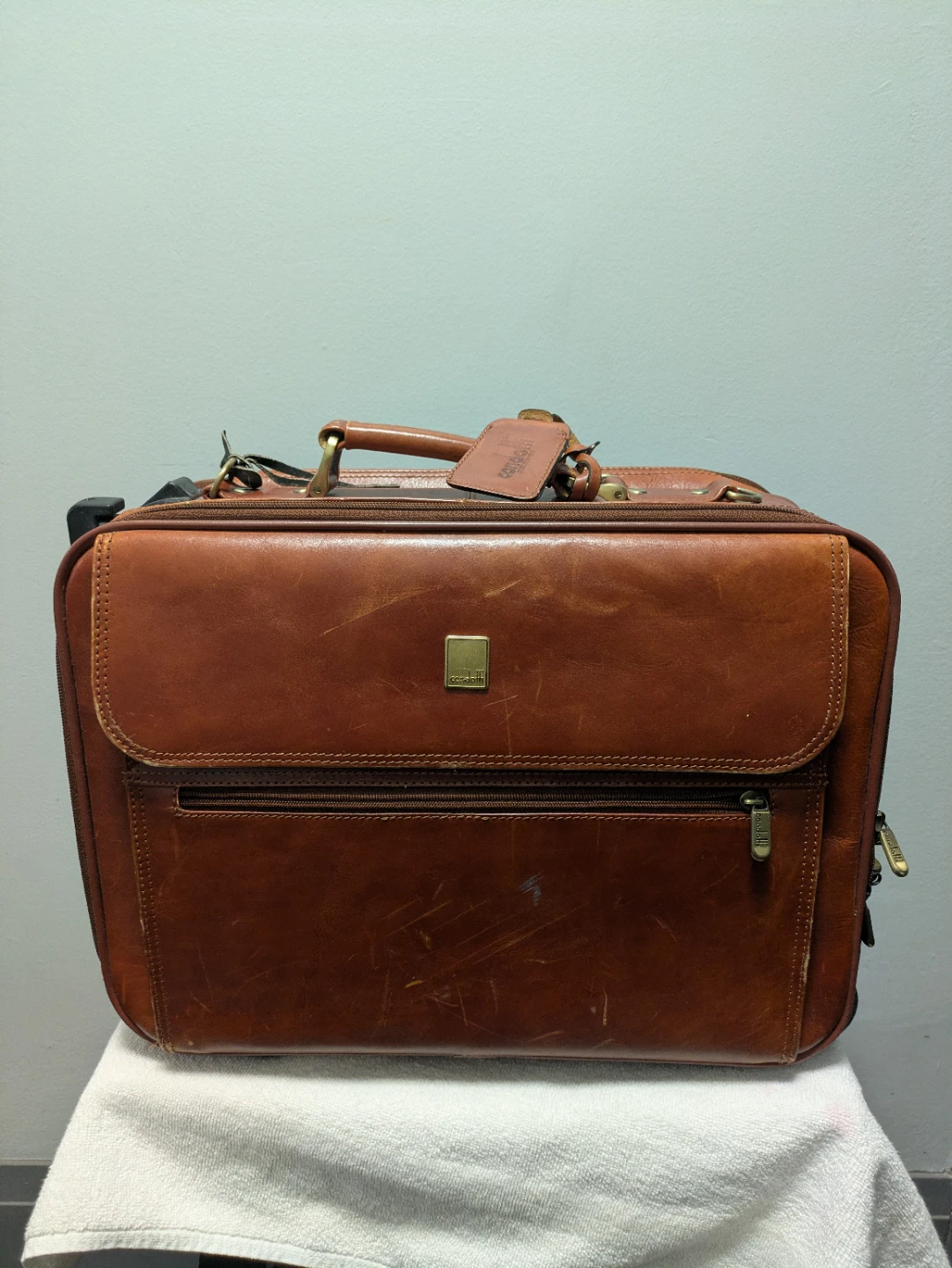 Condotti Leather Luggage Briefcase