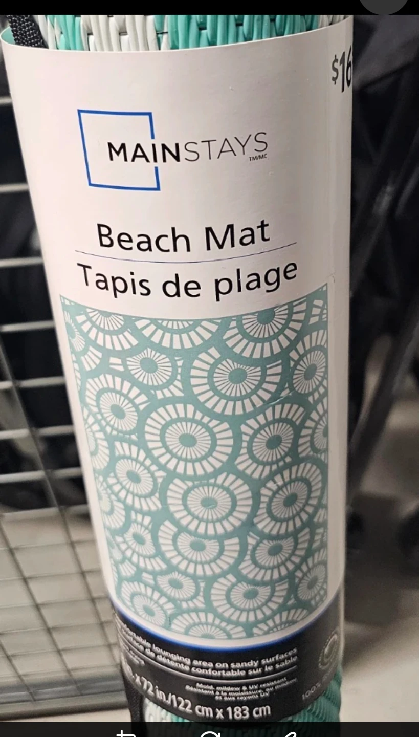 Mainstays Beach Mat - Blue and White Pattern