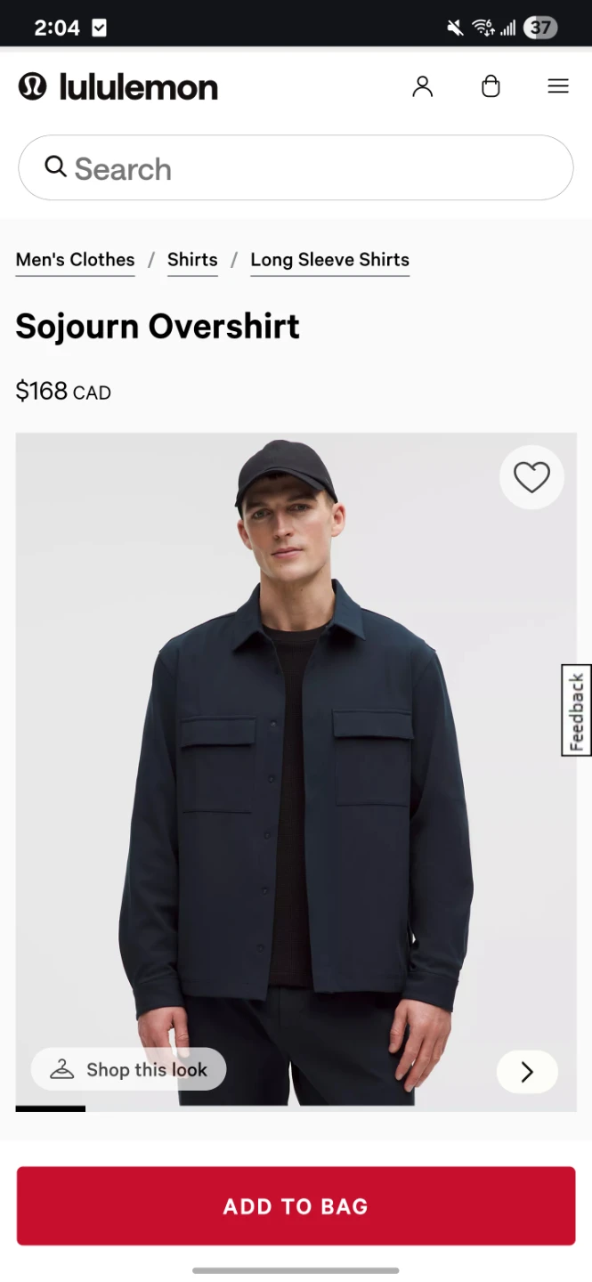 Lululemon Sojourn Overshirt - Navy Blue
