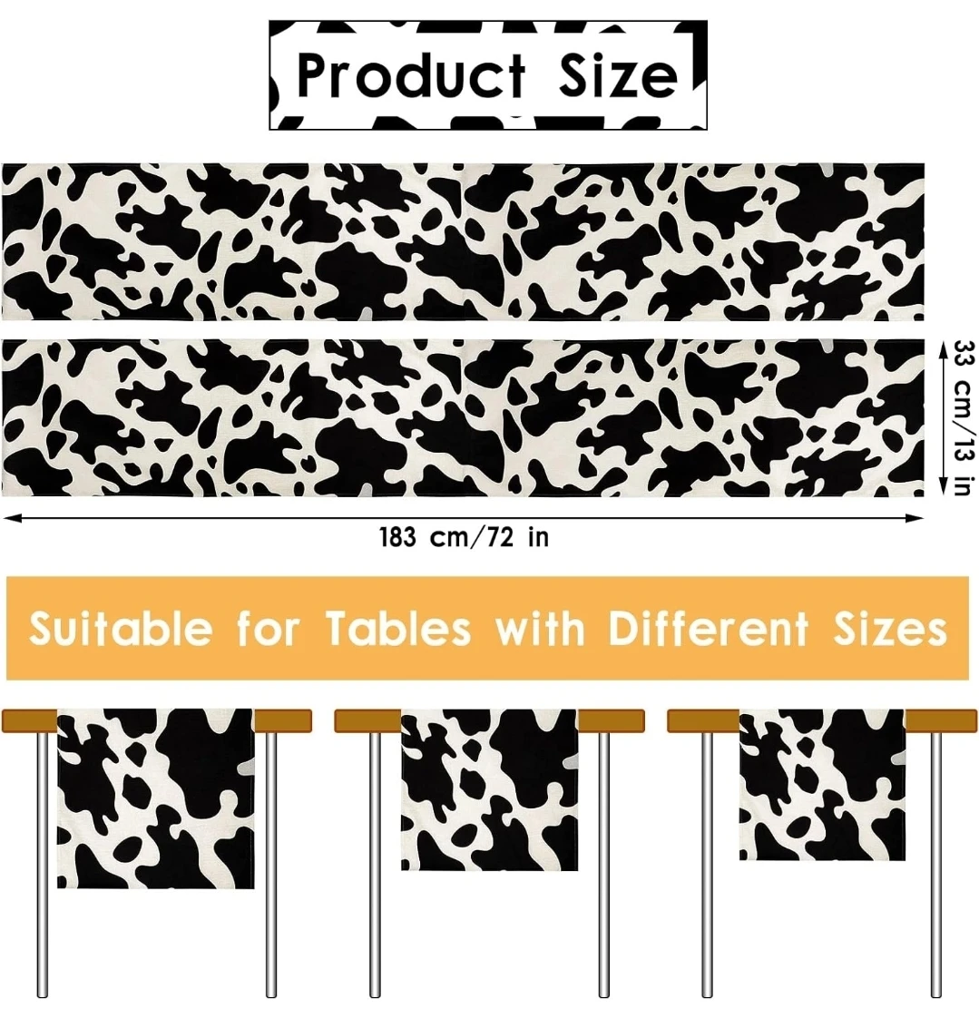 Cow Print Table Runner - 13 x 72 Inches - photo 3