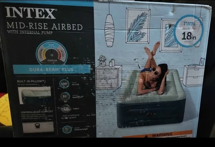 Intex Airbed Twin Size 18" Height with  Pump and Carry Bag - photo 2
