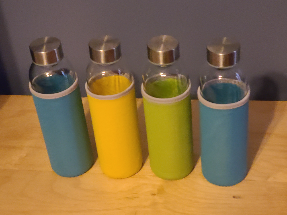 Set of 4 Glass Juicing Bottles with Sleeves - photo 2