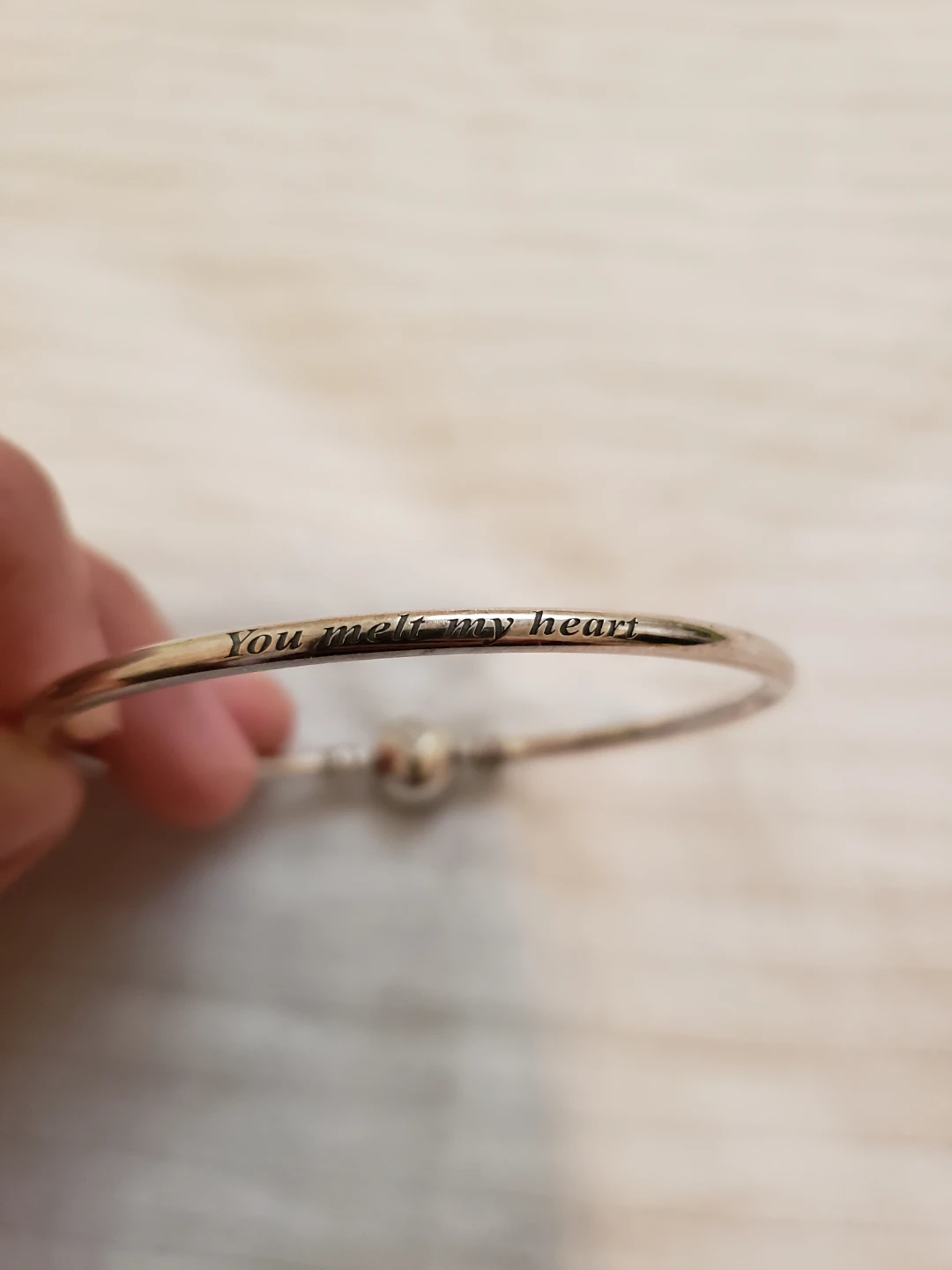 Pandora Sterling Silver "You melt my heart" Bangle Bracelet - photo 3