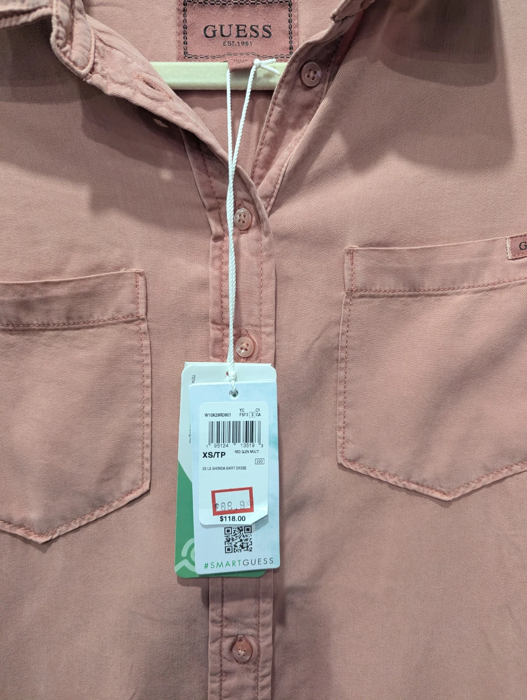 Guess Pink Shirt Dress XS - photo 2