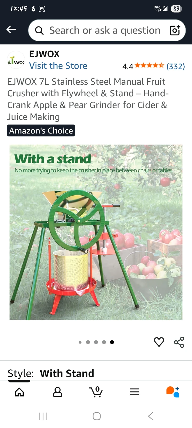 7L Stainless Steel Manual Fruit Crusher