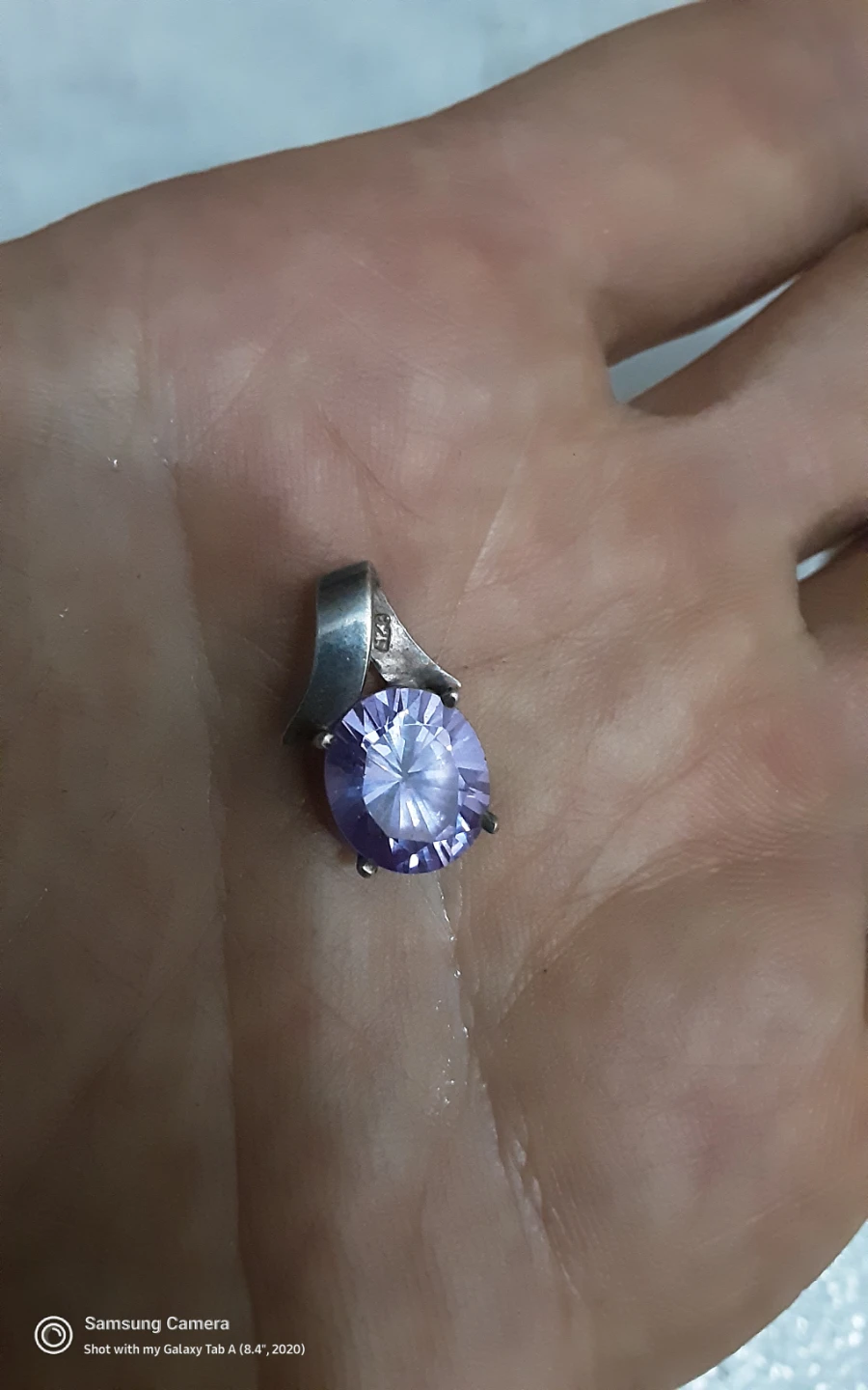 Sterling Silver Pendant with Lavender Stone