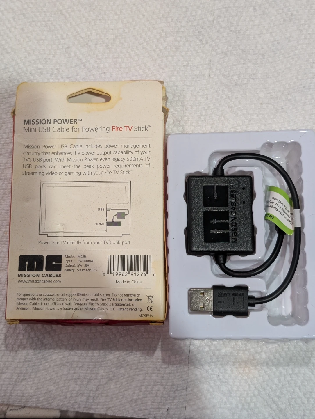 Mission Power Mini USB Cable for Fire TV Stick (2nd Gen) - photo 2