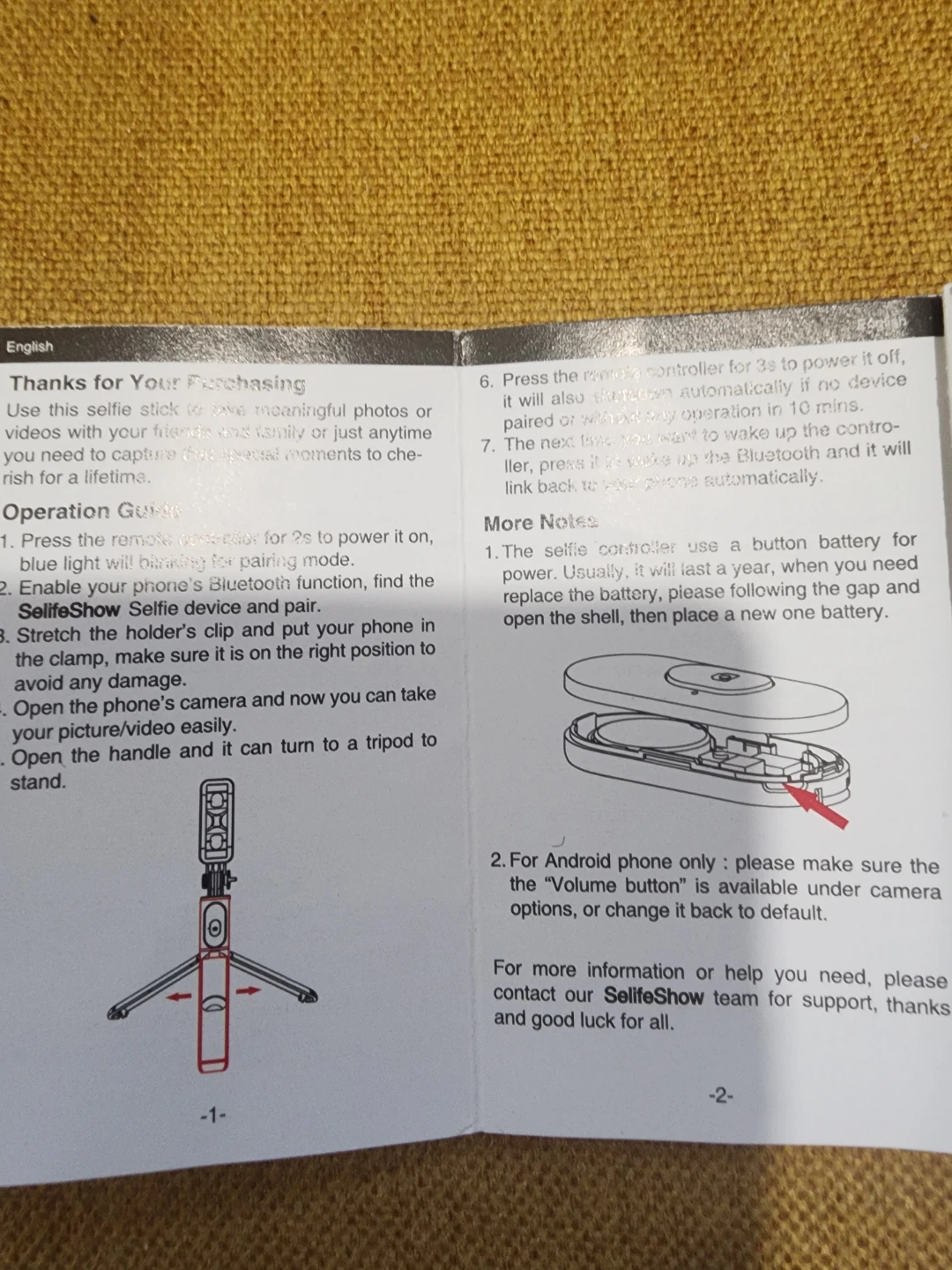 SelfieShow Selfie Stick and Tripod - photo 3