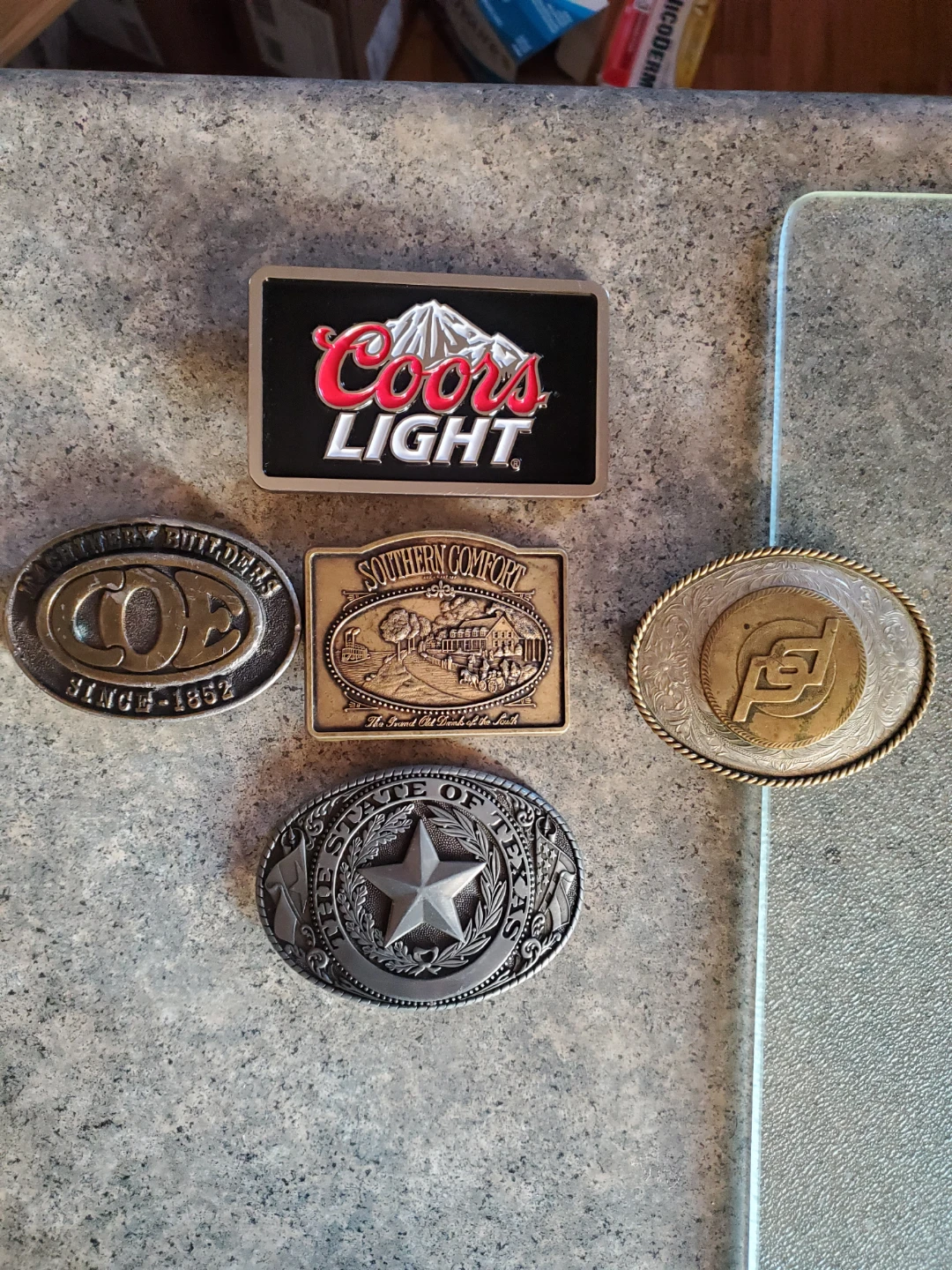 Lot of 5 Vintage Belt Buckles