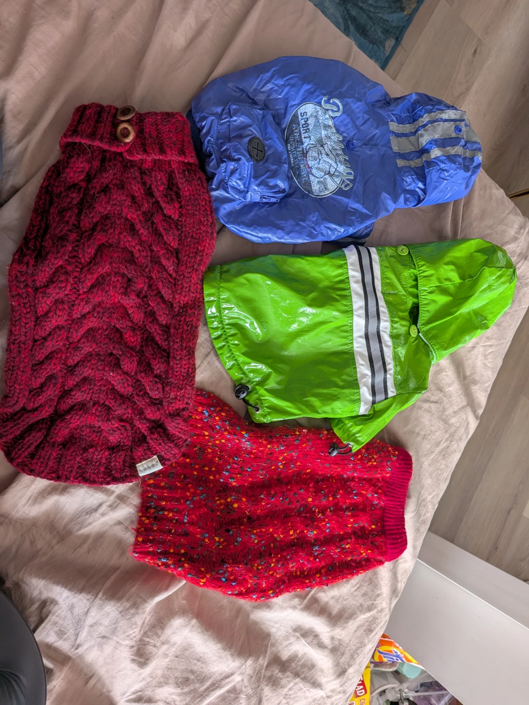 Bundle of 4 Dog Sweaters and Jackets 🧡