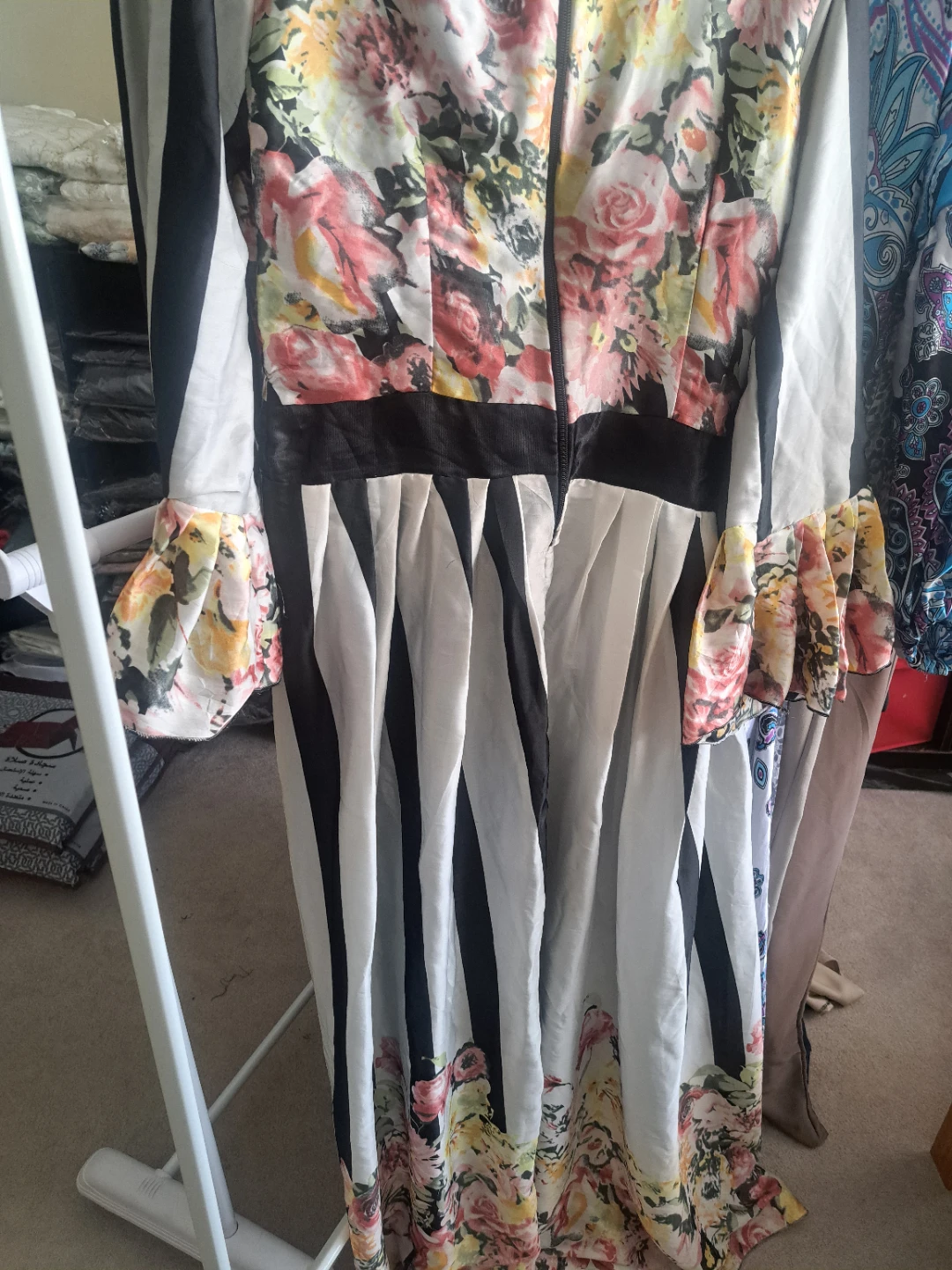 Women's Floral Striped Maxi Dress - photo 3
