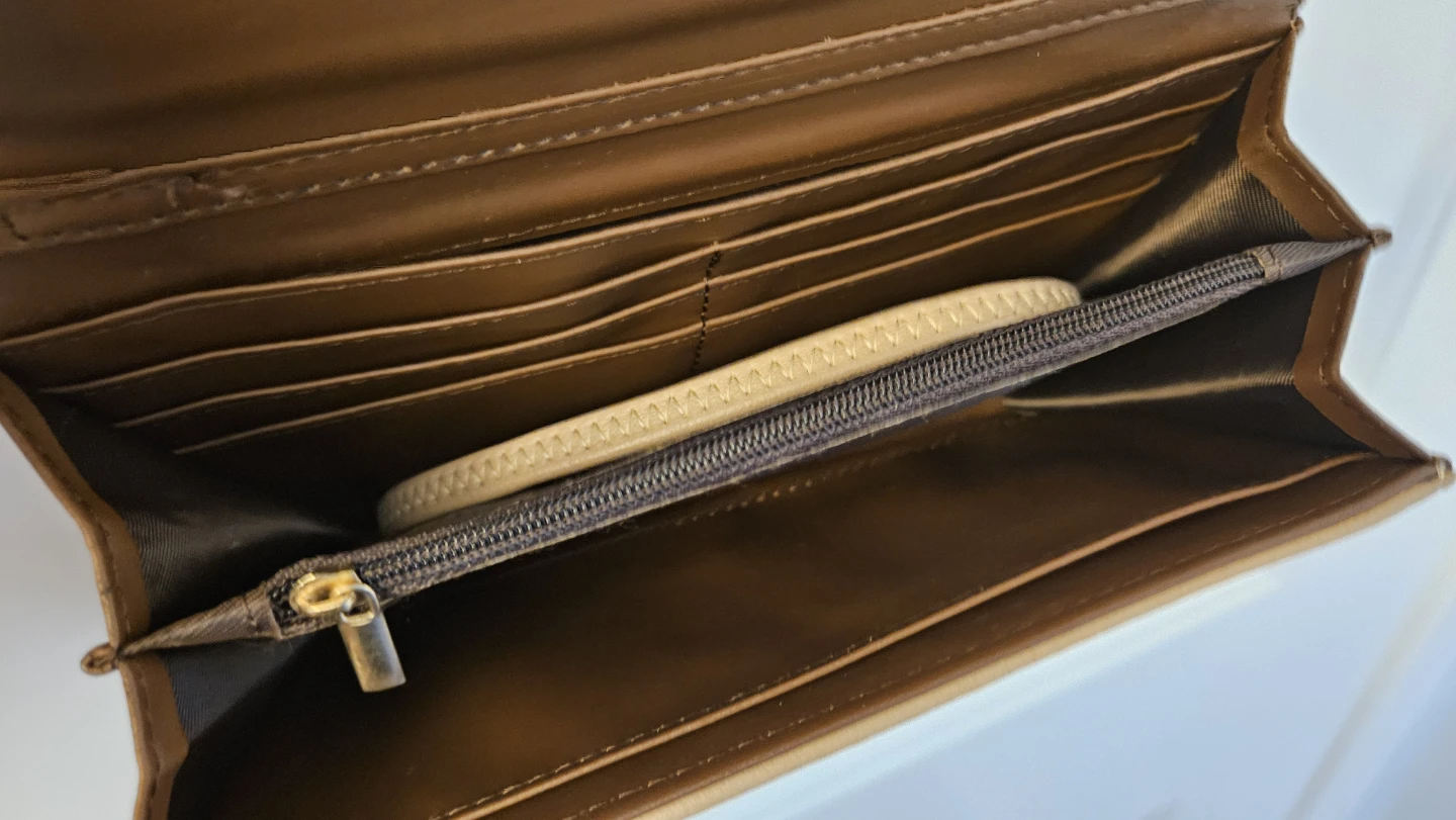 Tan Crossbody bag /Wallet with long Chain Strap & short strap - photo 2