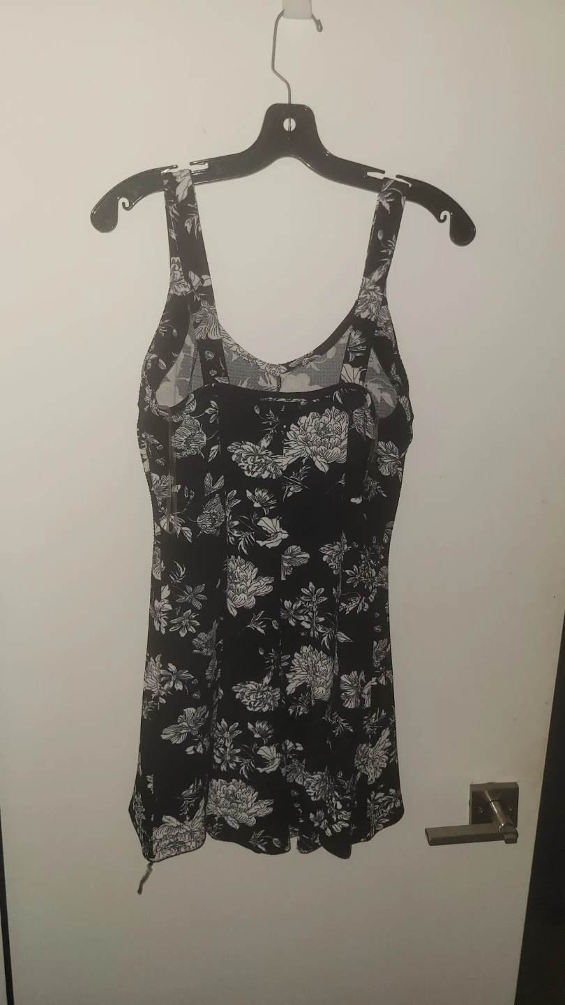 Black floral mini dress - photo 3