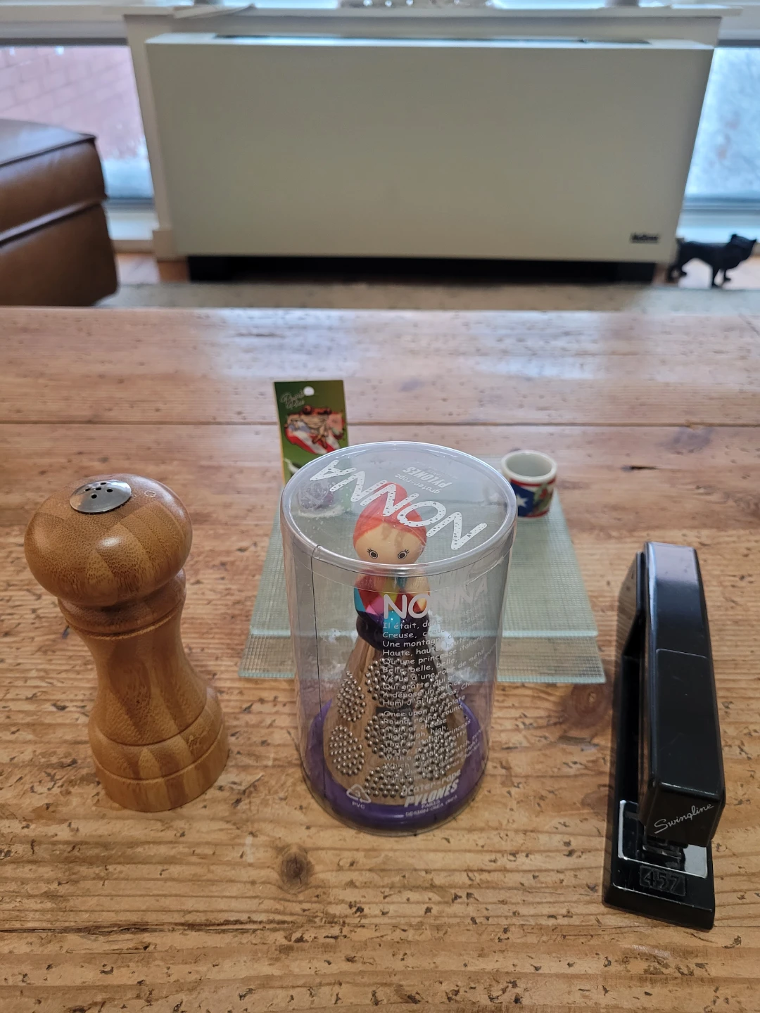 New Pylones Nonna Grater, Salt Shaker, Stapler, 2 Glass Hot Pads