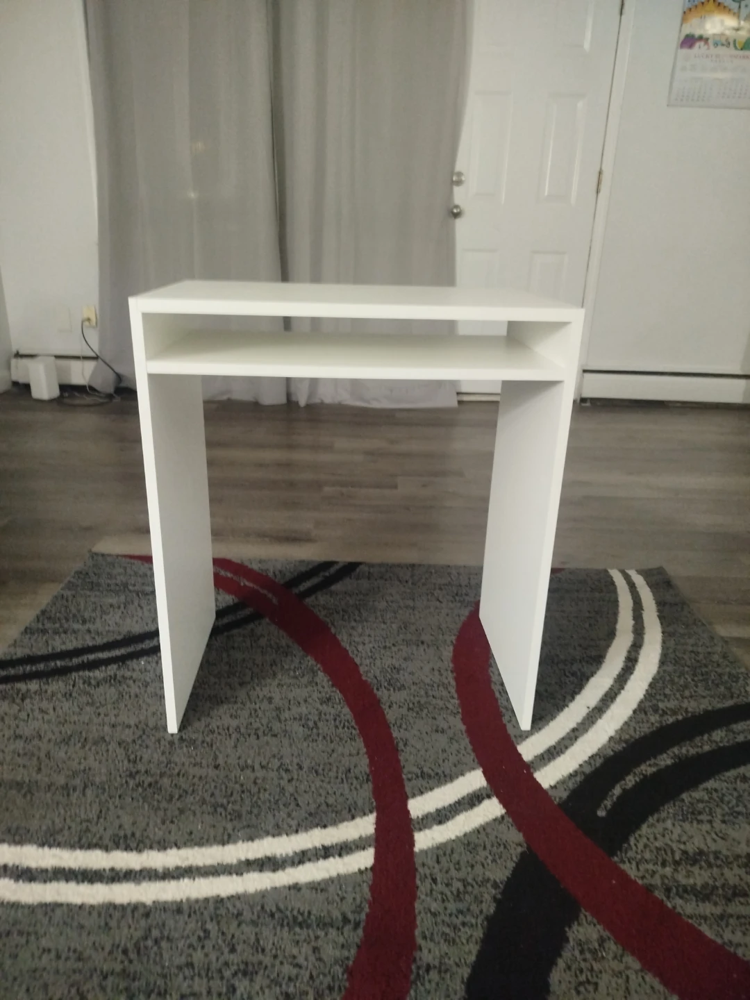 White Modern Desk with Shelf