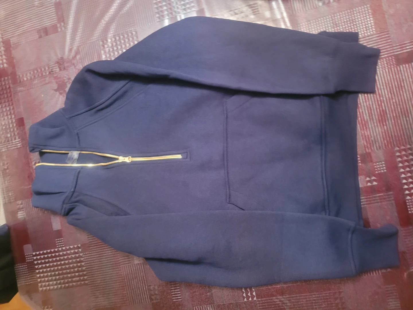 Navy Blue Quarter Zip Hoodie