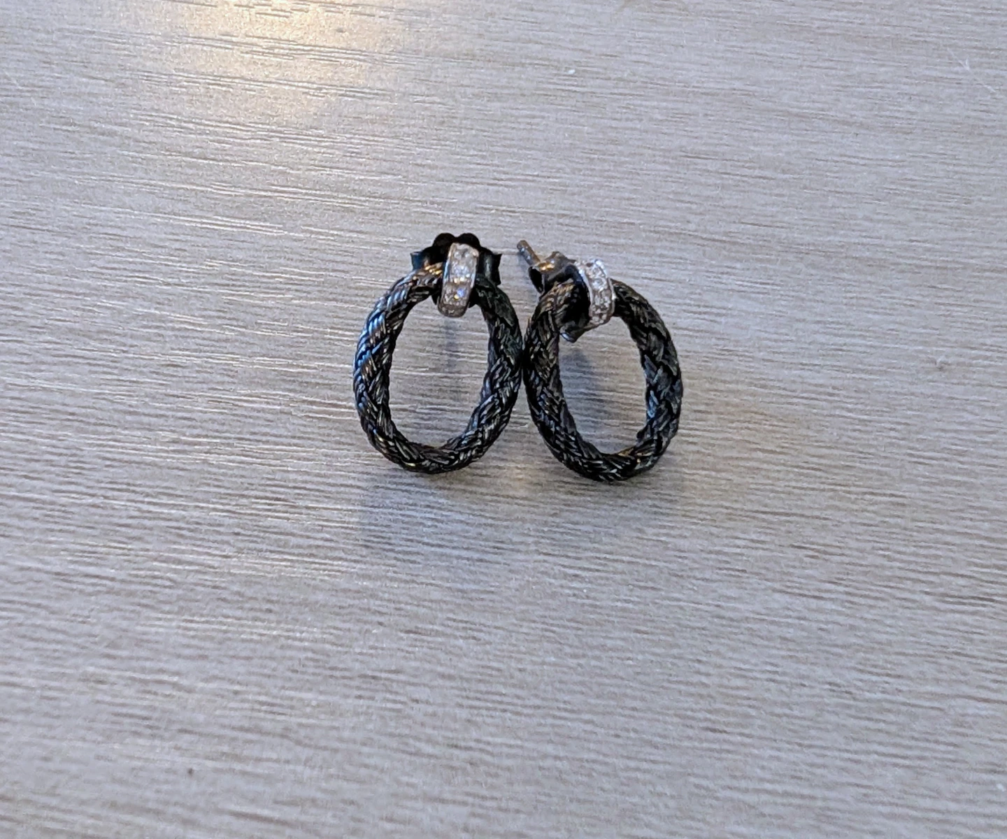 Brand New Small Hoop Earrings with Crystals