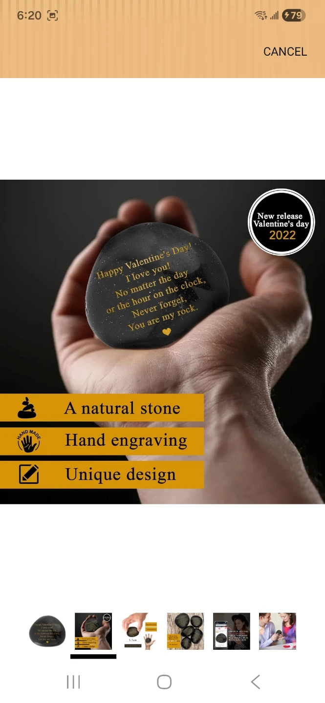 Engraved Valentine's Day Stone - photo 2