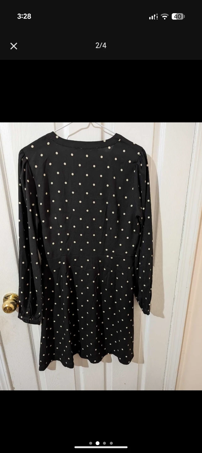 Black and white polka dot dress - photo 2