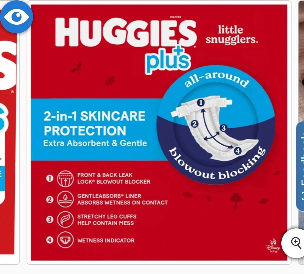 Huggies Plus Little Snugglers Diapers Size 1 - 192 Count - photo 2