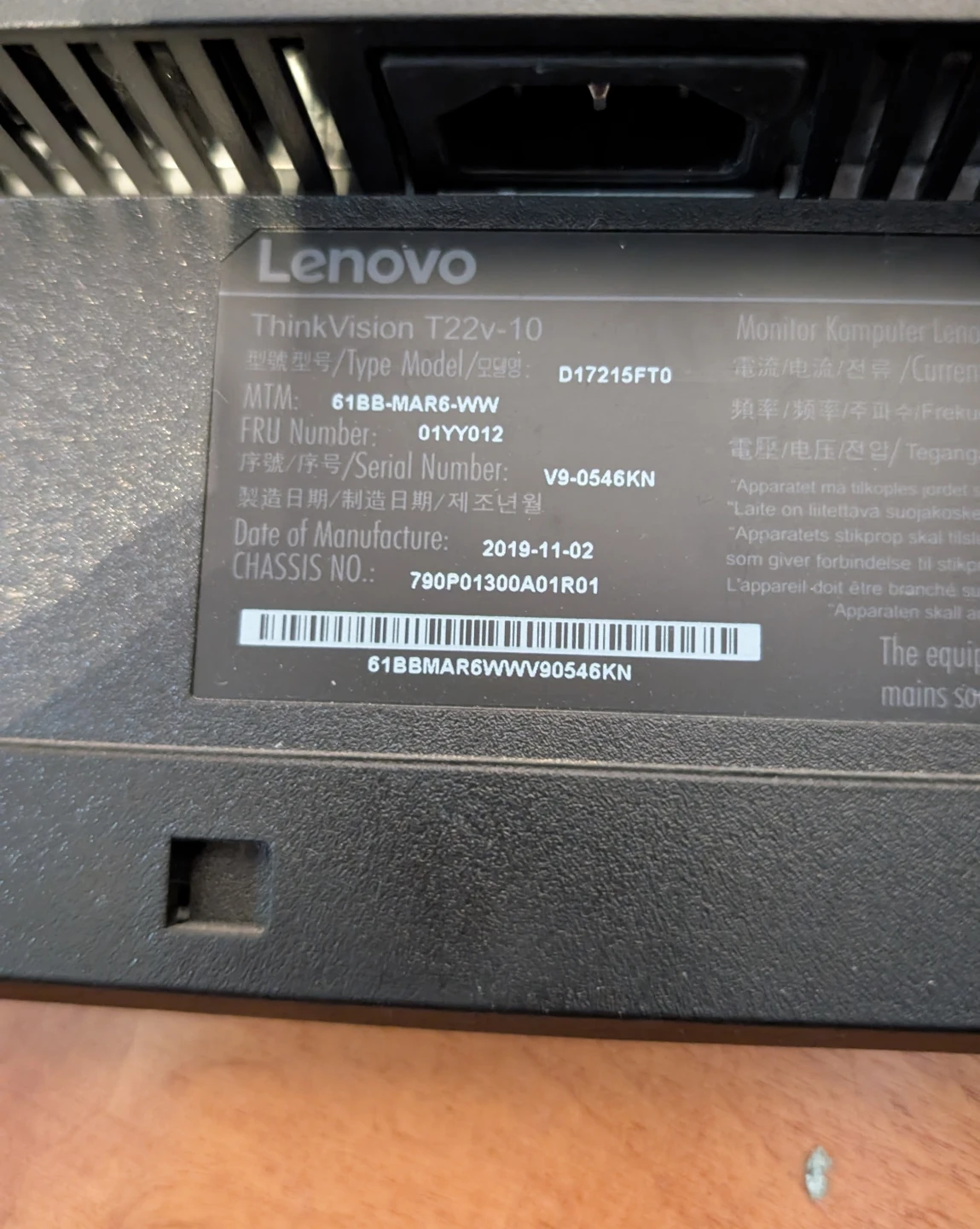 Lenovo ThinkVision T22v-10 Monitor - photo 3