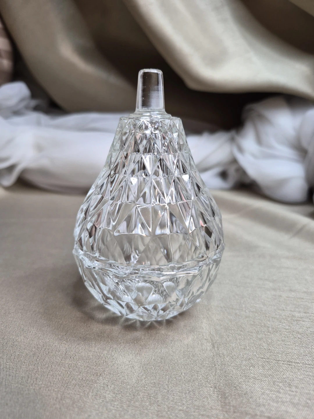 Beautiful 4" Pear Shaped Glass Trinket Holder - Italy