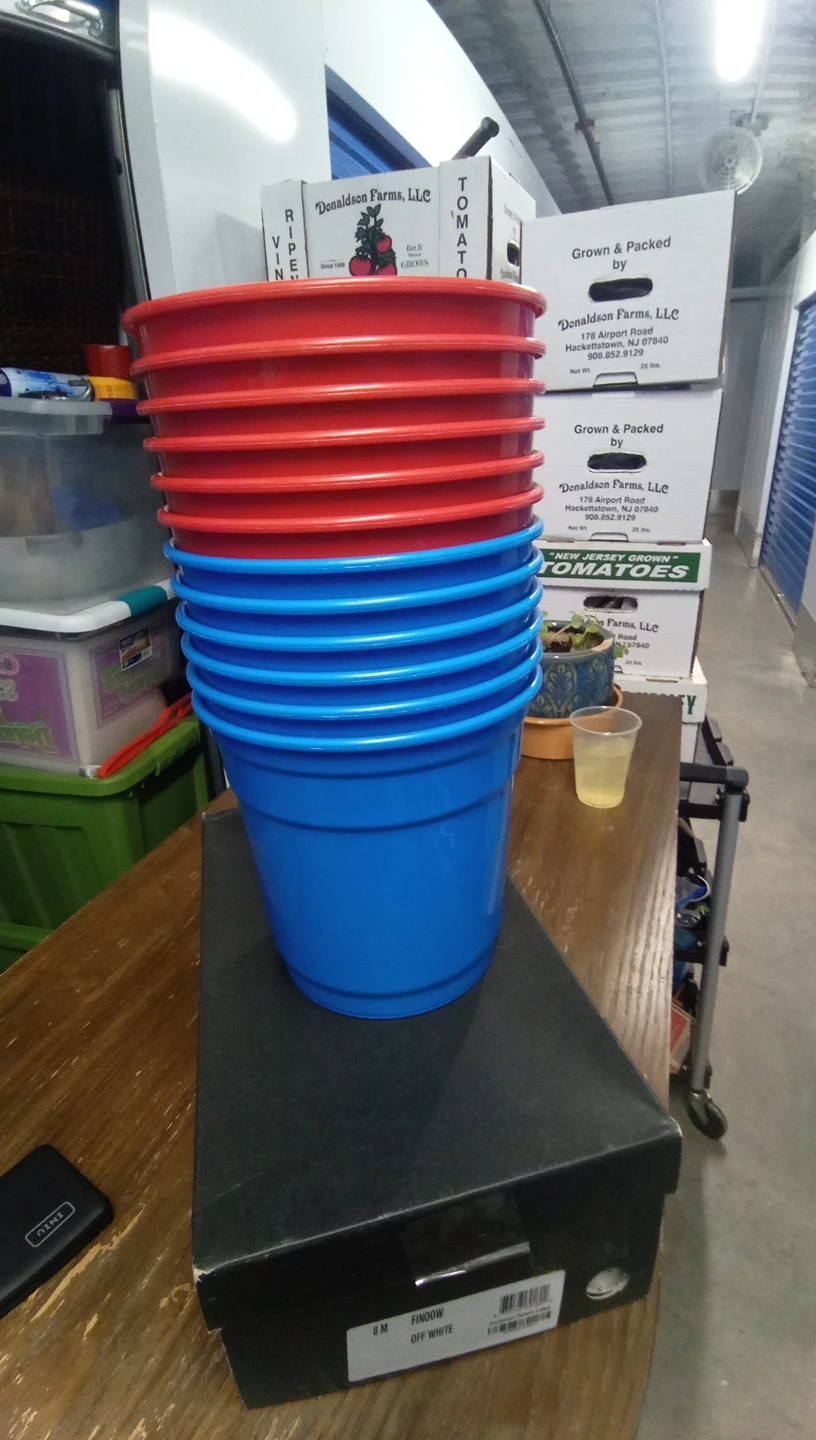 Red and Blue Plastic Pots - Set of 12 🥕