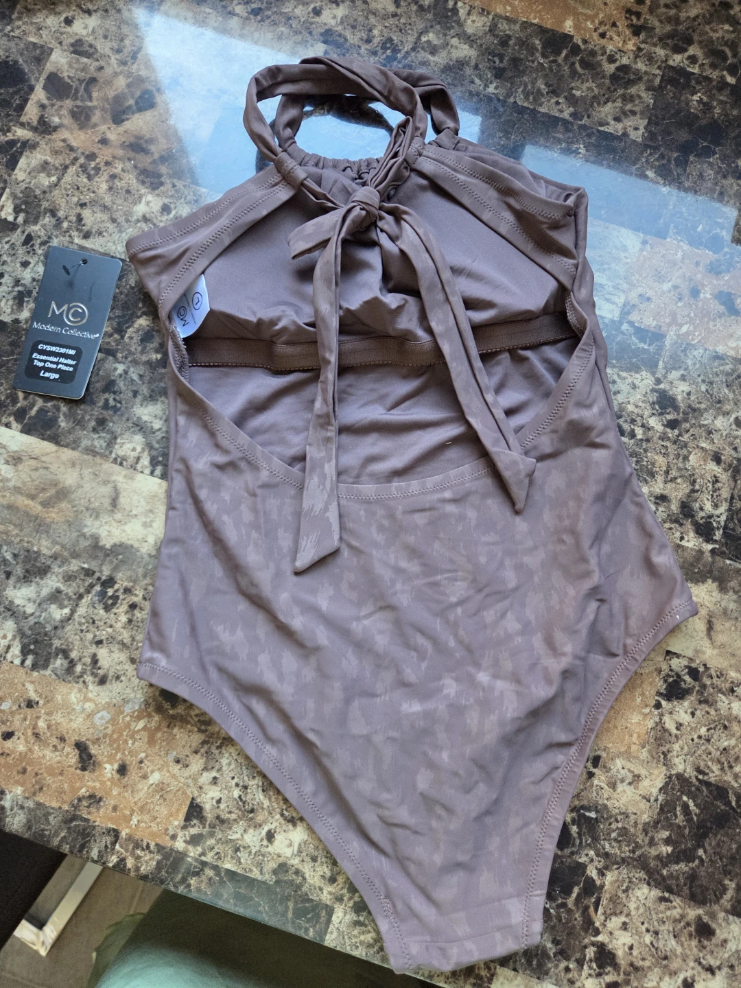 Brand New Large High Neck Essential Halter One Piece Swimsuit - photo 2