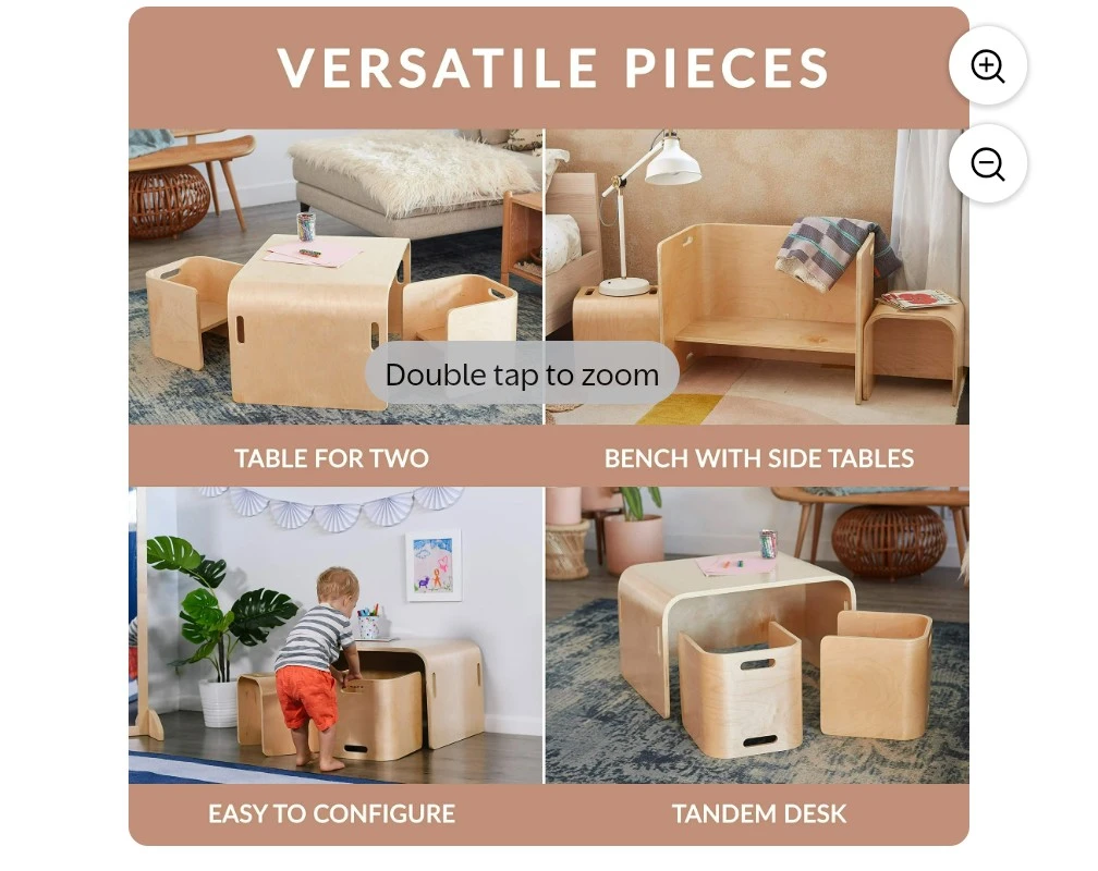 ECR Kids Multipurpose Wooden Table and Chairs/desk Set - photo 2