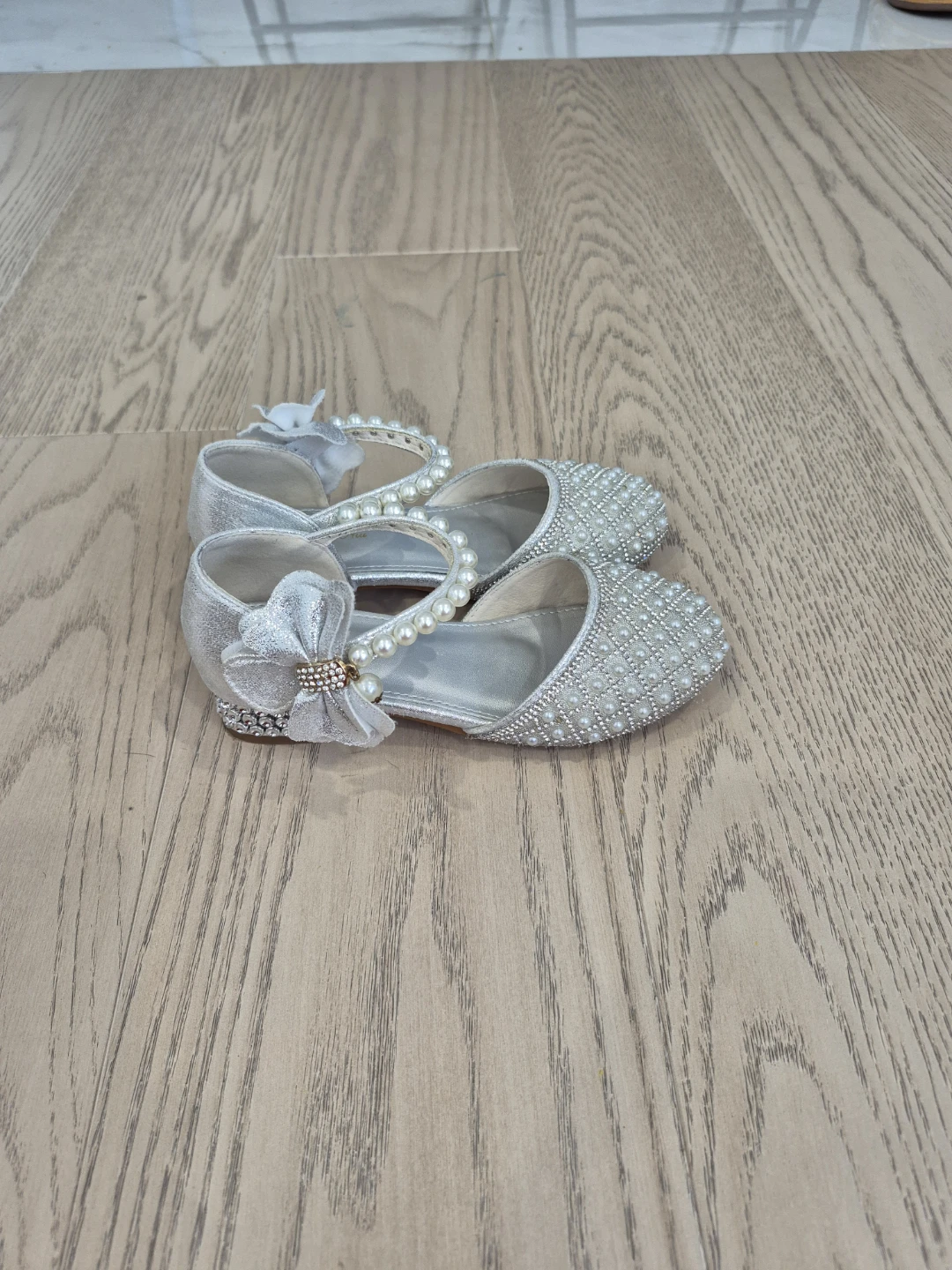 Silver Beaded Dress Shoes for Girls - photo 2