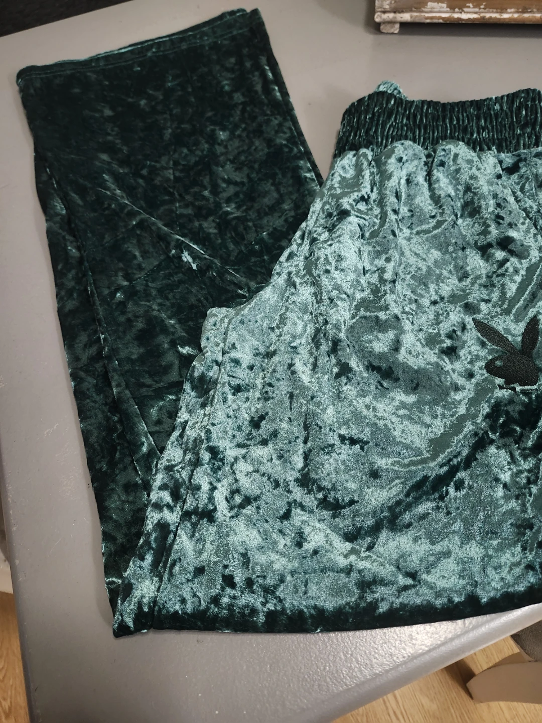 New Playboy Light Velour  Pants - Green - photo 3