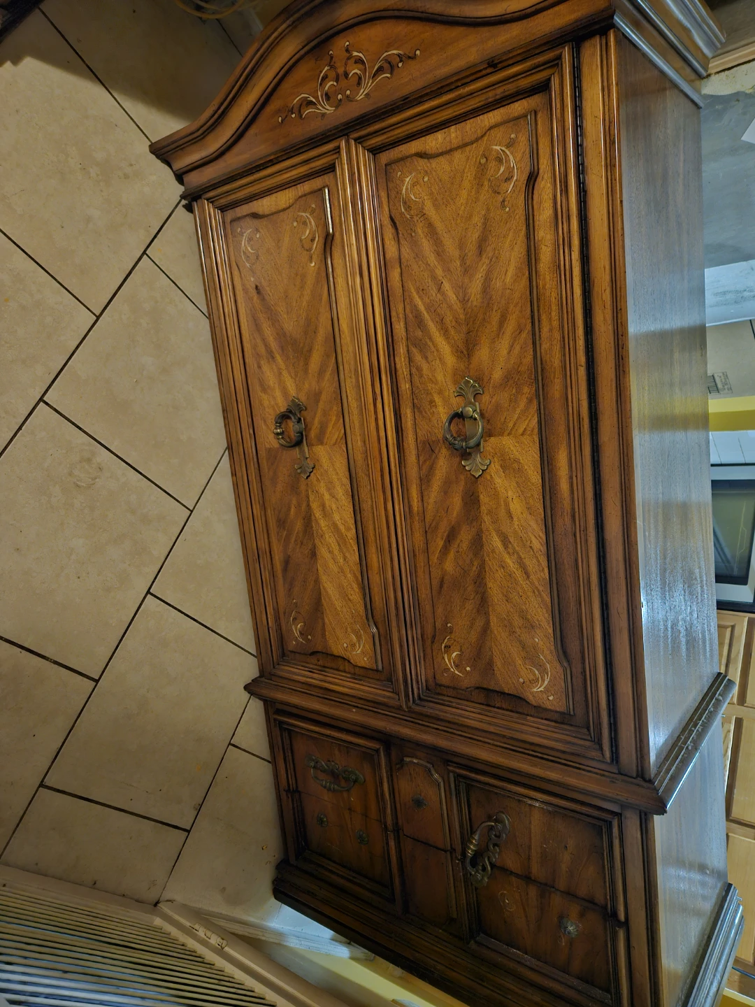Vintage Wooden Armoir Wardrobe with Drawers - photo 2