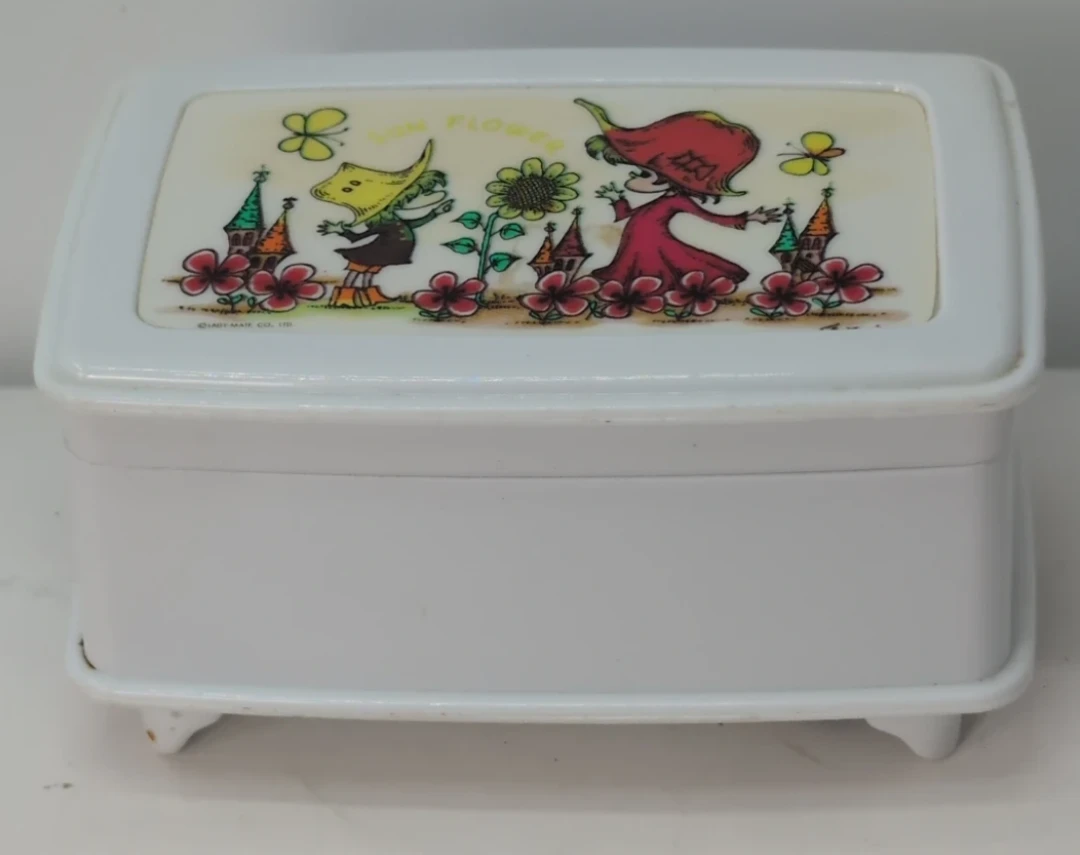 Vintage Robin Music Box Jewellery Case