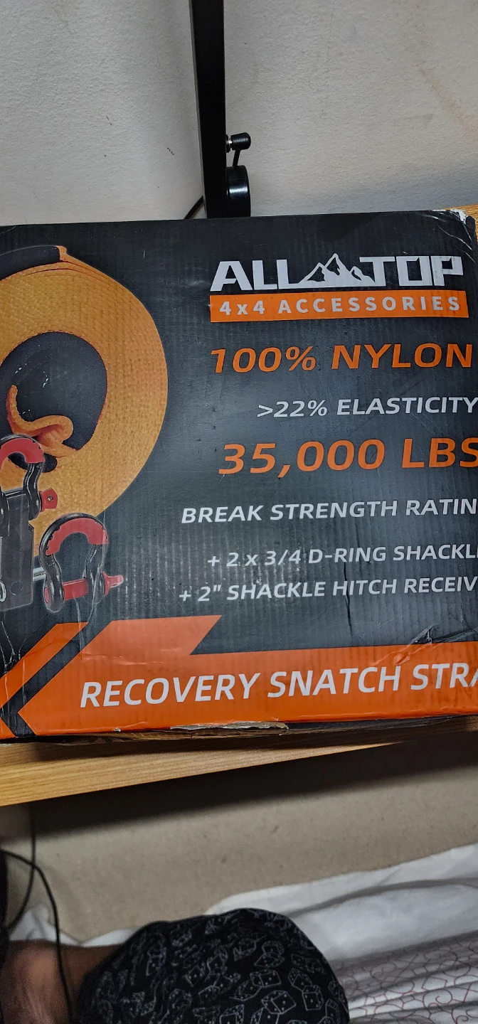 ALL-TOP Nylon Recovery Kit with Hitch Receiver & Shackles