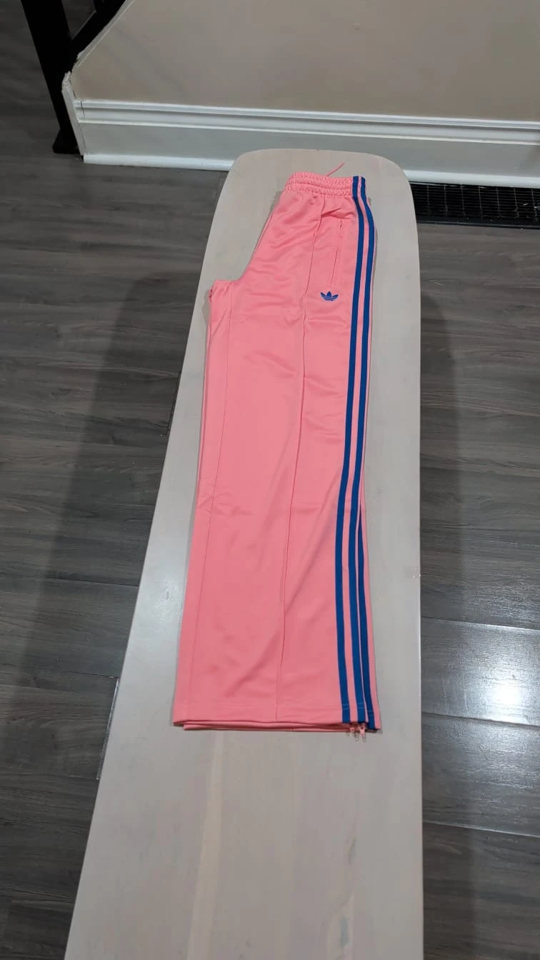 Adidas Track Pants Pink Blue Stripes