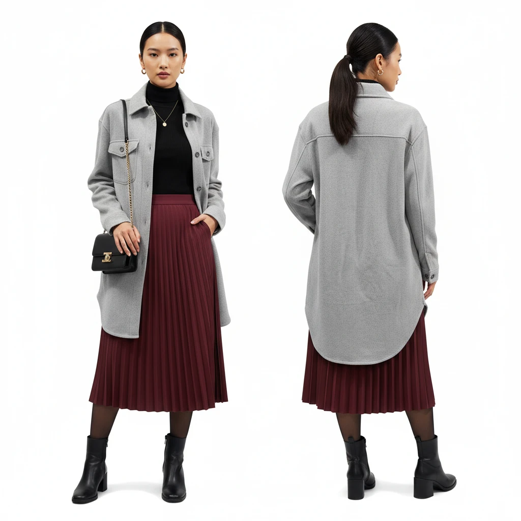 🏆 Kit & Ace Hygge Fleece Long Shirt Shaket Size S - Relaxed-Fit - photo 5
