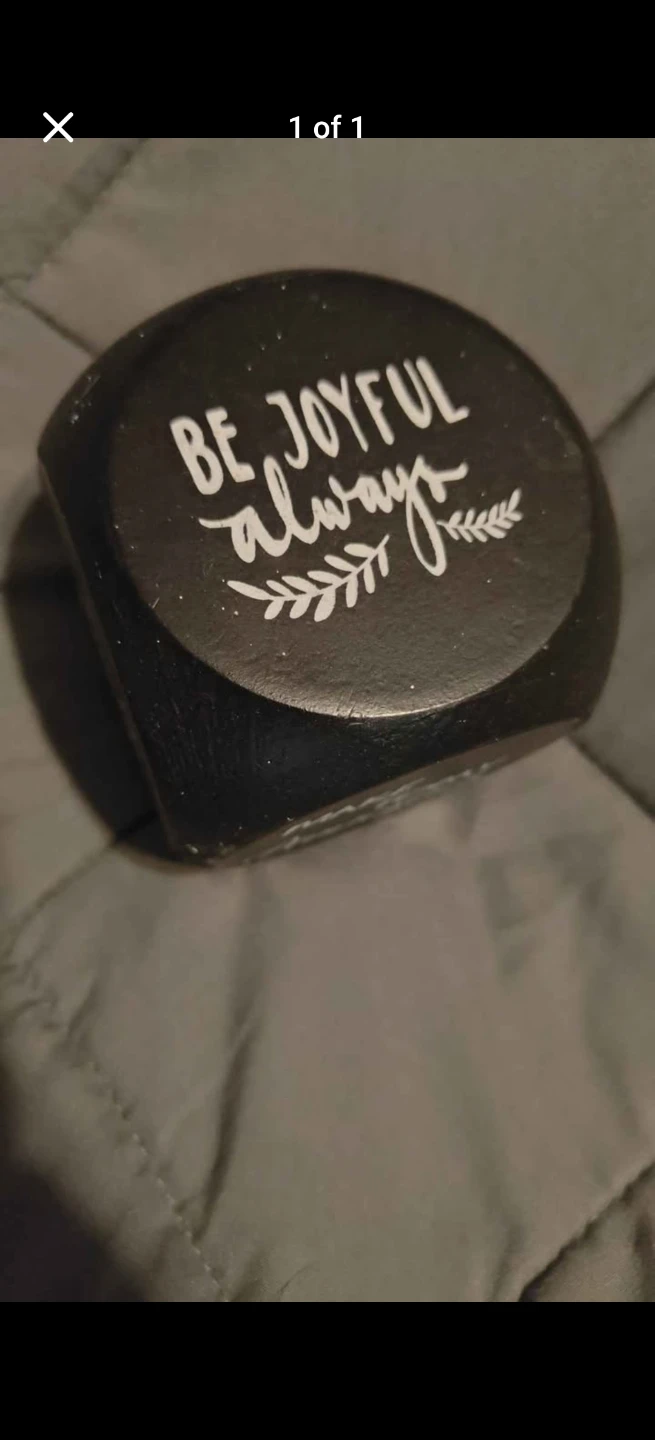 Decorative Block "Be Joyful Always" motivational dice