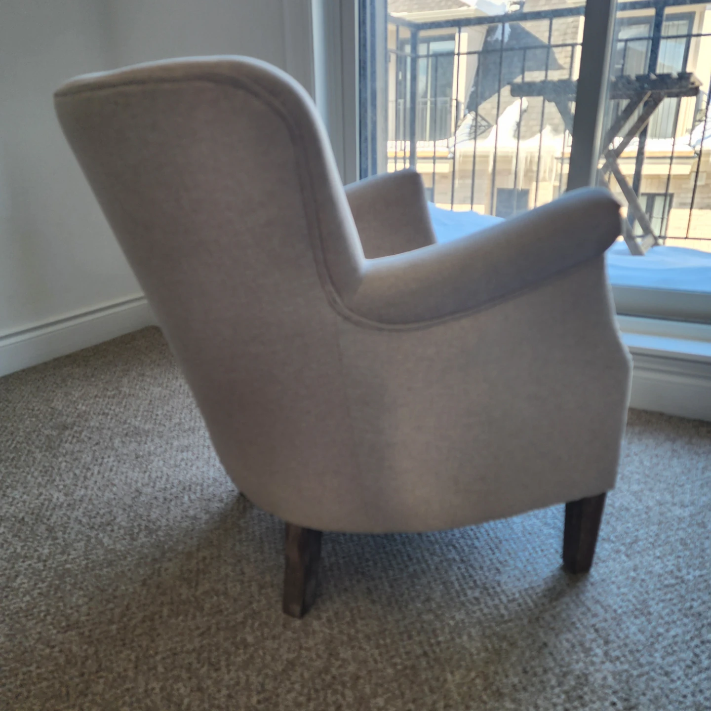 A pair of Beige Upholstered Accent Chair with Nailhead Trim - photo 5