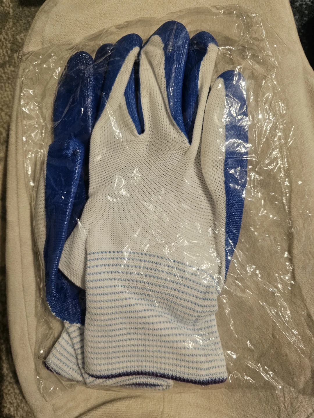 Work Gloves - Blue and White M-L