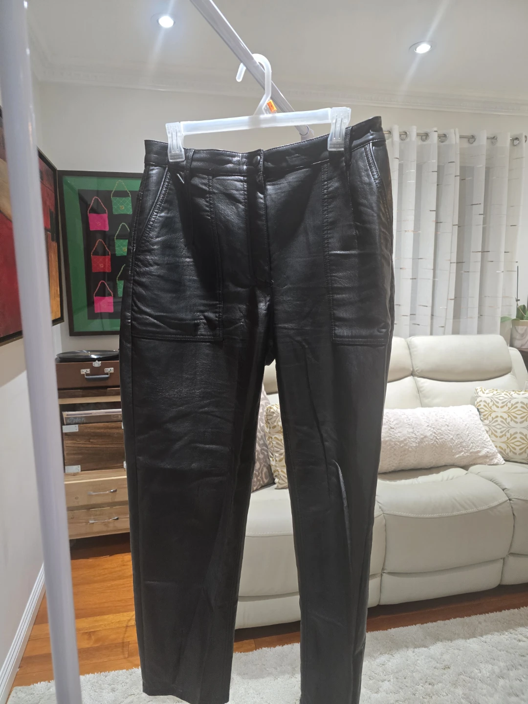 Aritzia Black Faux Leather Pants