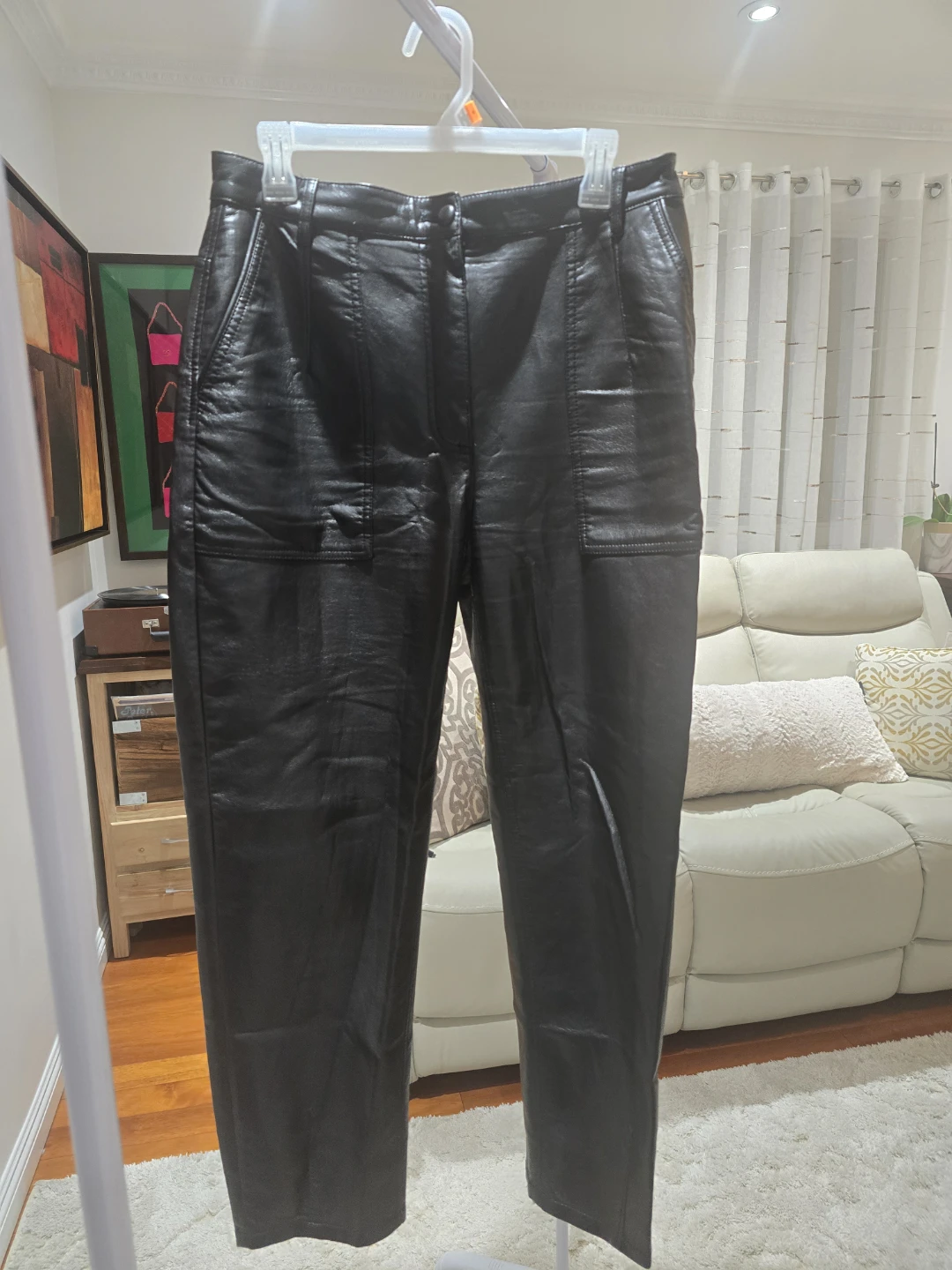 Aritzia Black Faux Leather Pants - photo 2