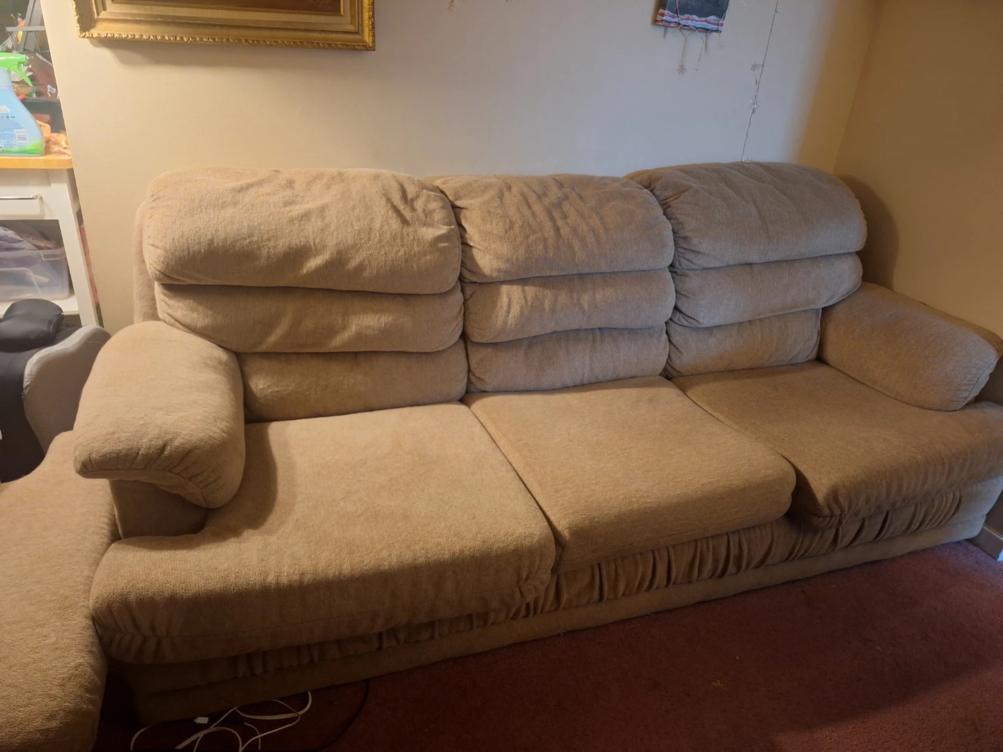 Comfortable two pieces Light Brown 3-Seater and 2-Seater Sofa