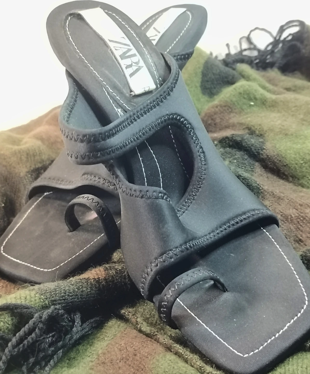 ZARA Black Heeled Sandals Size 37 - photo 3