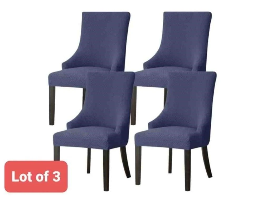 Dark Blue Chair Covers - Lot of 3 - photo 3