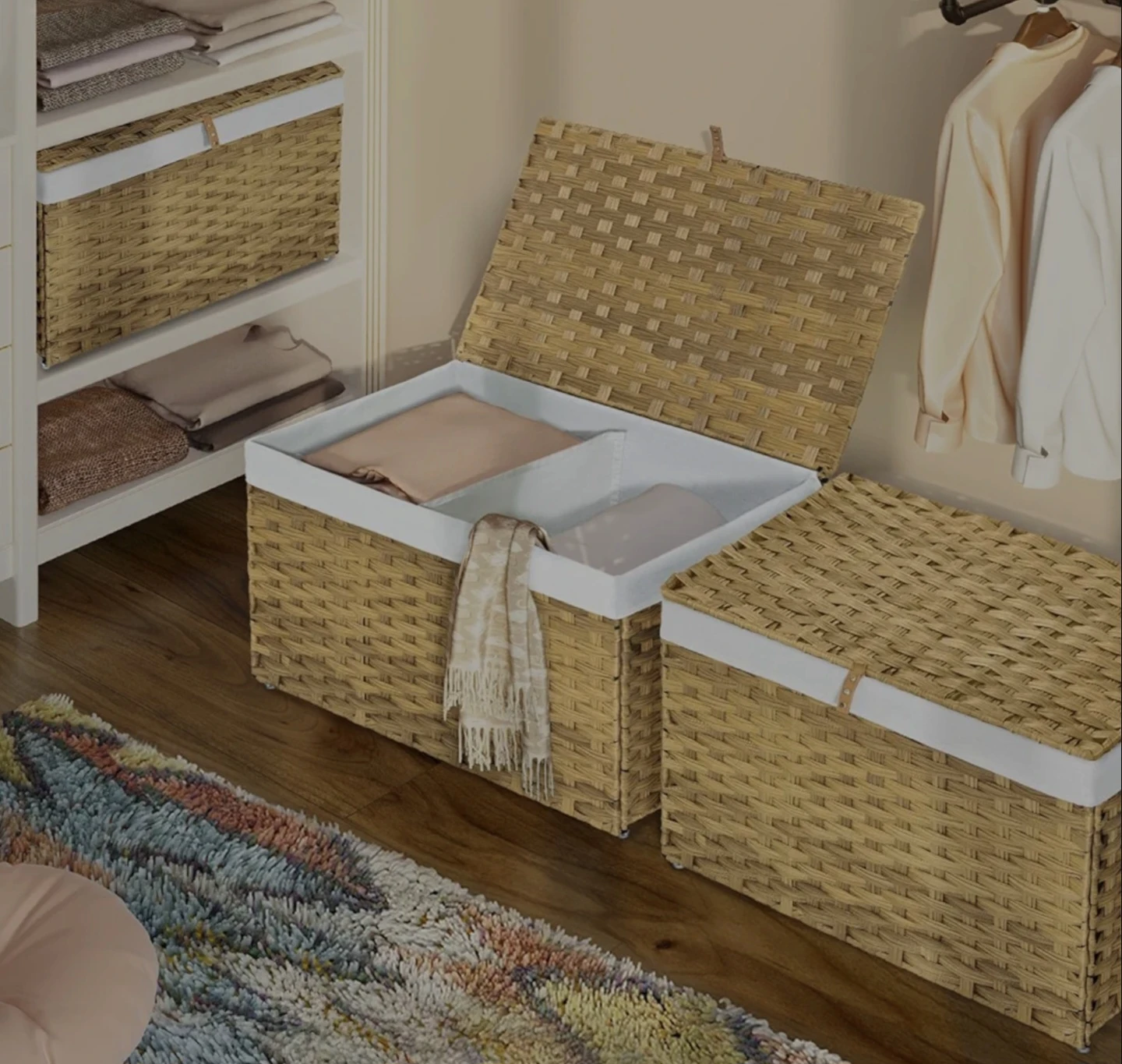 Handwoven Storage Basket with Lid