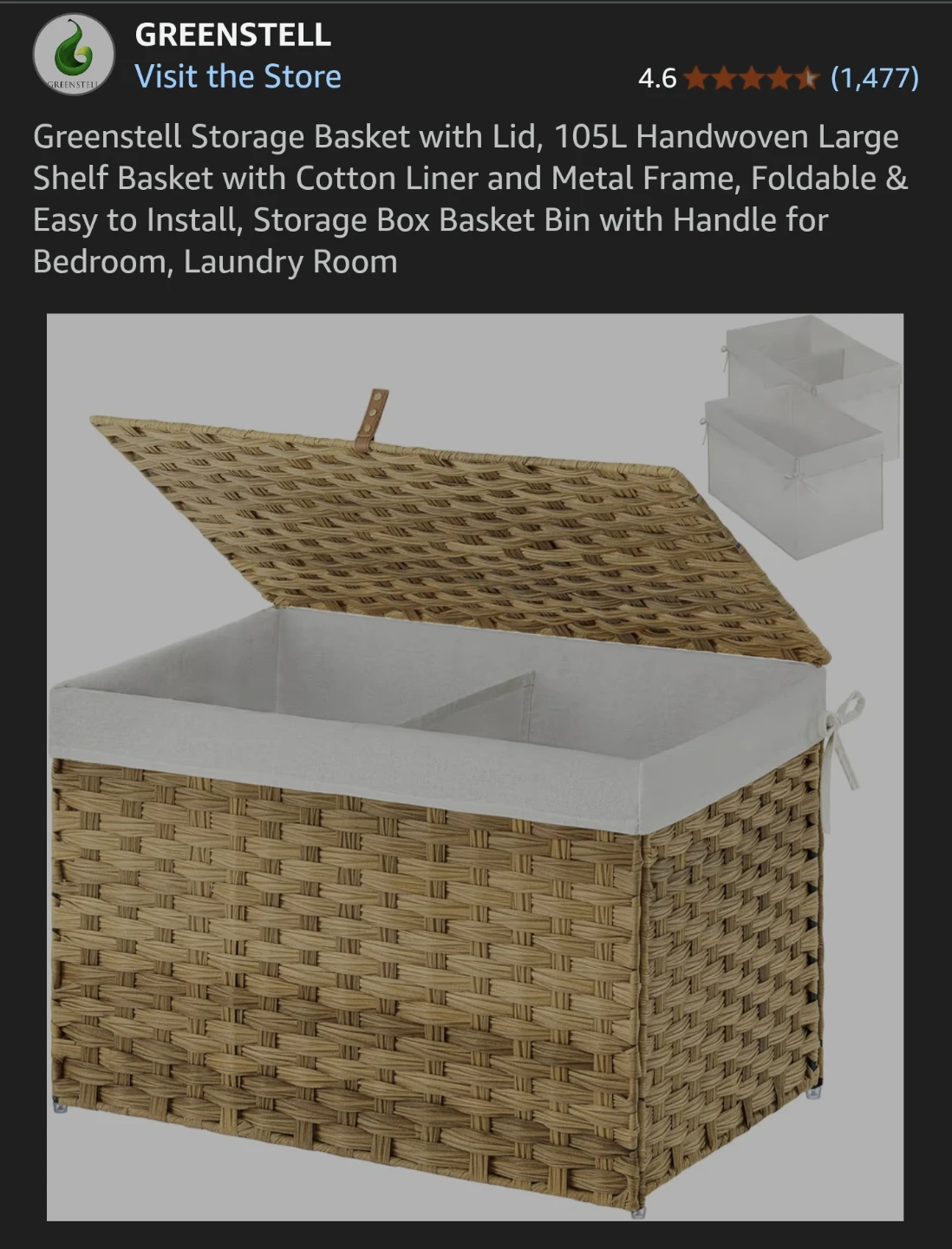 Handwoven Storage Basket with Lid - photo 2
