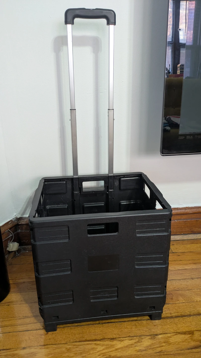 Black Folding Rolling Cart