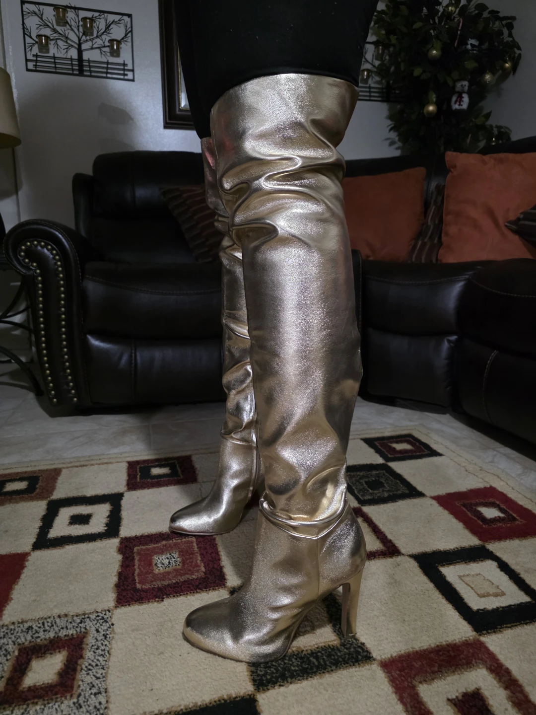 Express Gold Metallic Over-the-Knee Boots - photo 2
