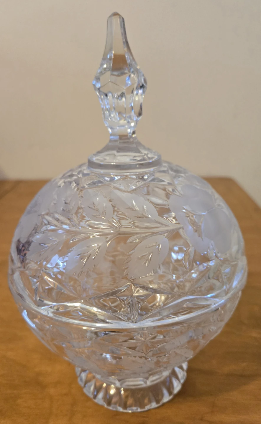 Crystal Glass Candy Dish with Lid